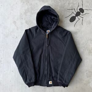Carhartt J268 BLK black hooded work wear jacket